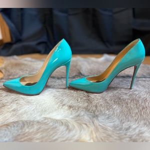 Christian Louboutin So Kate 120mm Patent Mint Blue